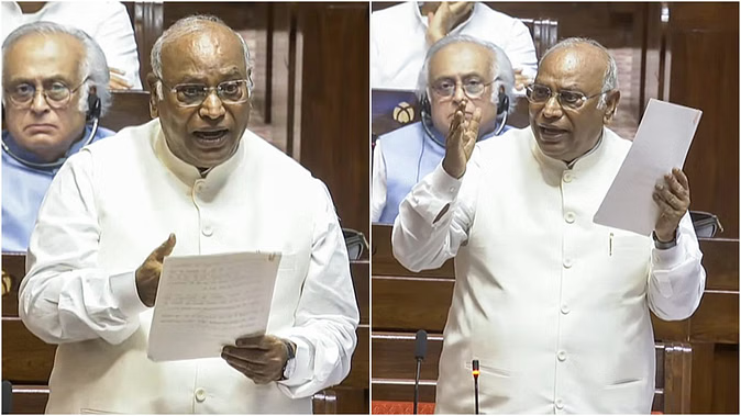 राज्यसभा में मल्लिकार्जुन खरगे का पीएम मोदी पर तीखा हमला